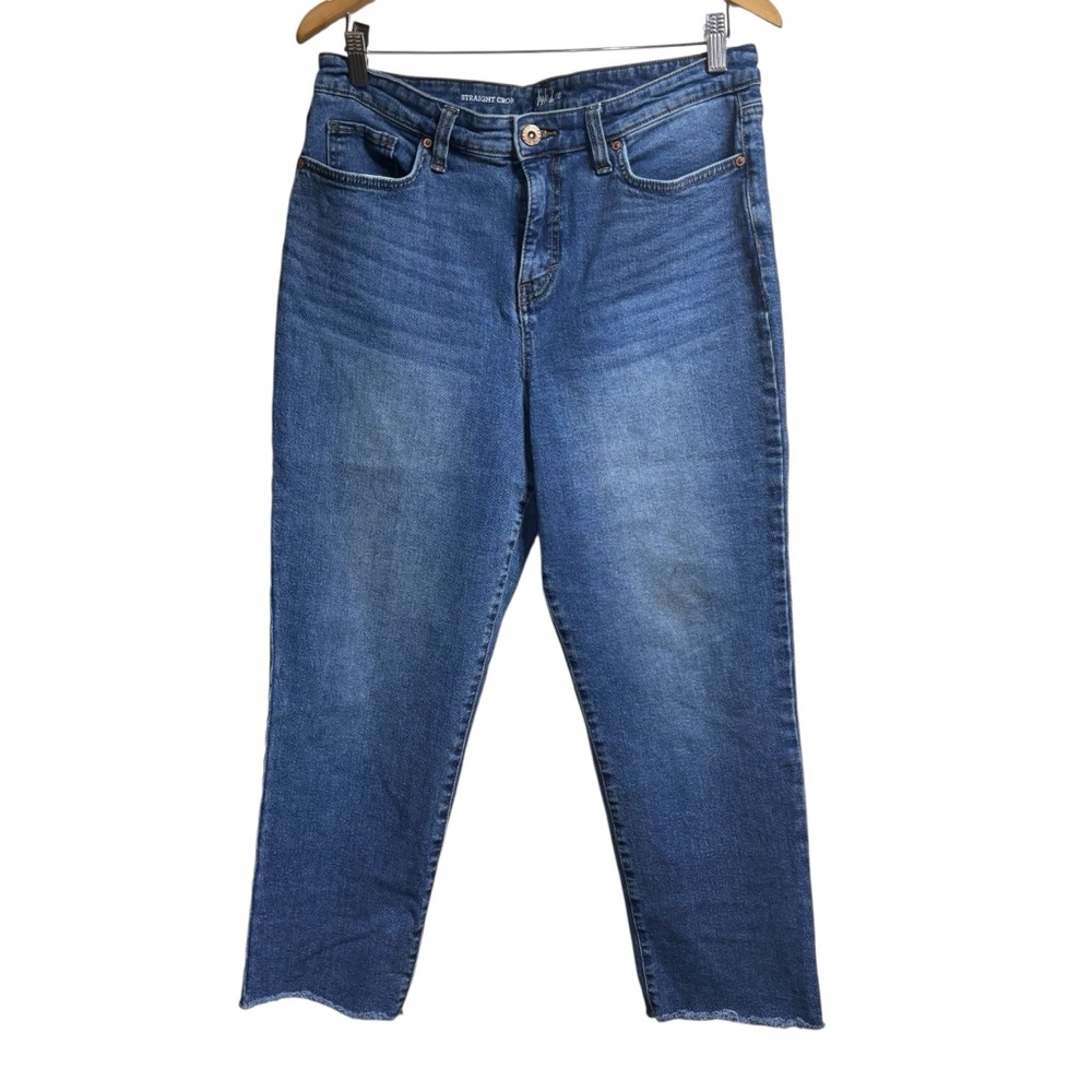 Style & Co Womens Straight Crop Jeans  Blue‎ Denim Size 14 High Rise #686